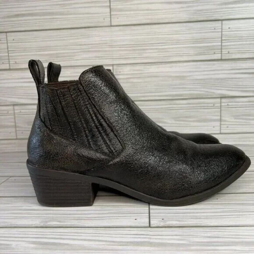 Dolce Vita DV Knock Boots Crackle Metallic Dark Brown Stella Women’s Size 7.5